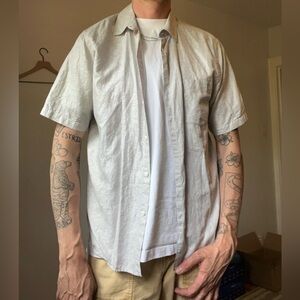 Ted Baker Cream Casual Button Down Shirt Lightweight Cotton